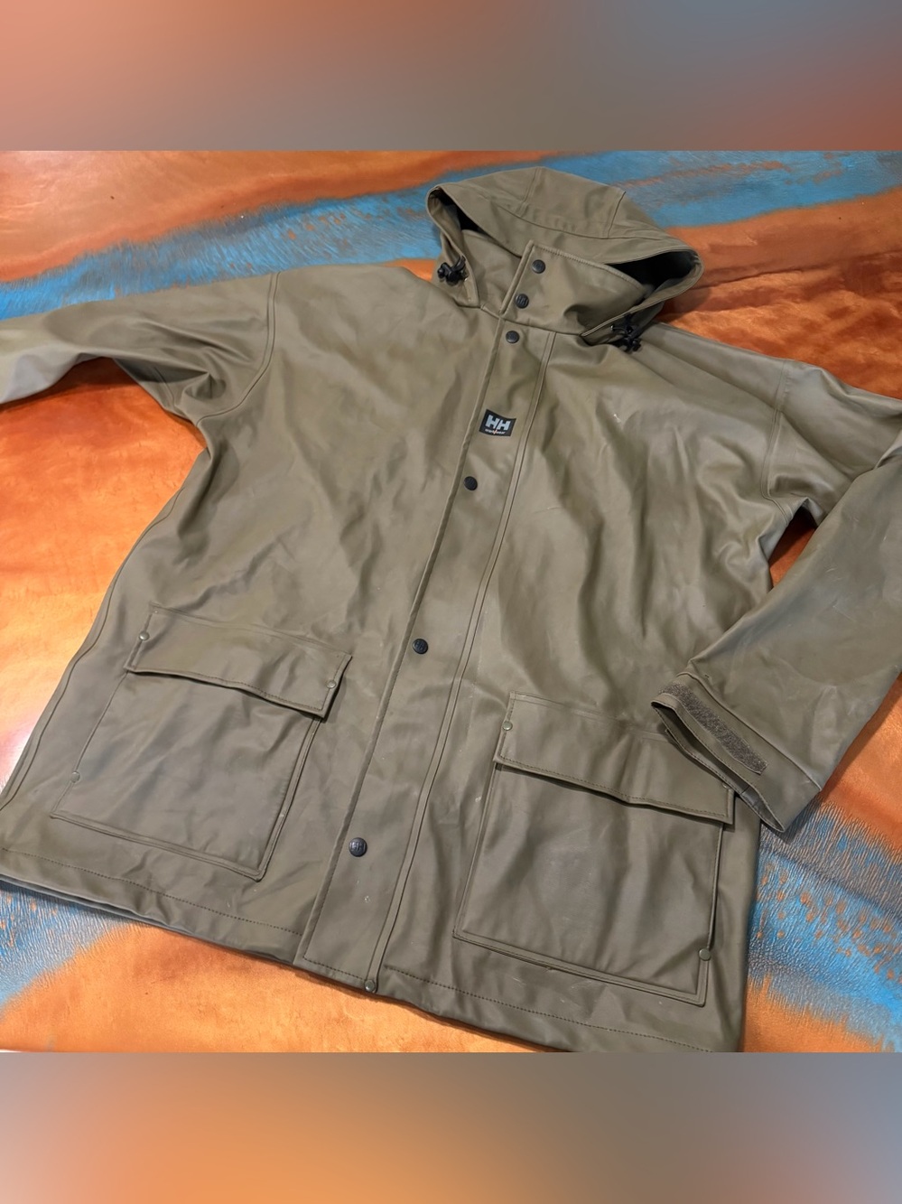 Helly Hansen Workwear Hooded Rain Jacket Medium Men's Waterproof Coat